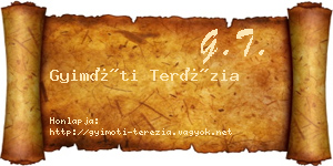 Gyimóti Terézia névjegykártya